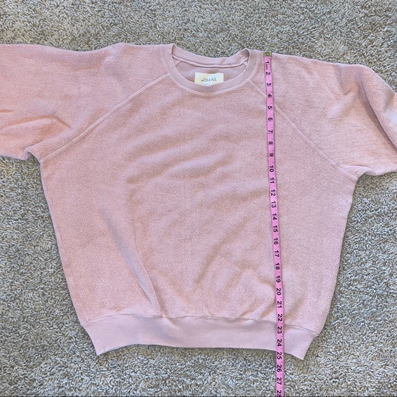 The GREAT. 3/4 Sleeve Sweatshirt Oversized Puff Distressed Rose Size 2 Medium - Picture 10 of 10